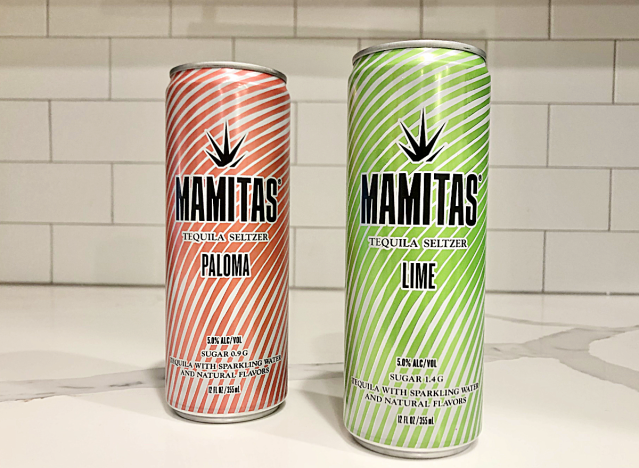 mamitas hard seltzer cans on a counter.