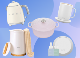 design of Mother's Day gifts, including an electric tea kettle, towel warmer, fragrance diffuser, mug, and pot