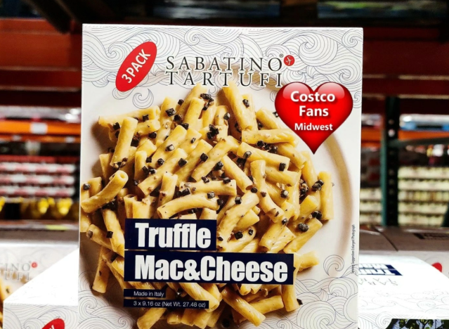 sabatino tartufi mac and cheese on the shelves at costco.