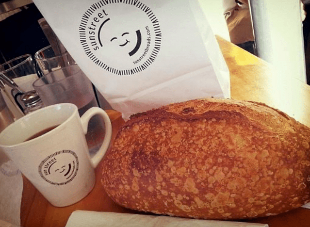 a pastry and coffee from sunstreet breads.