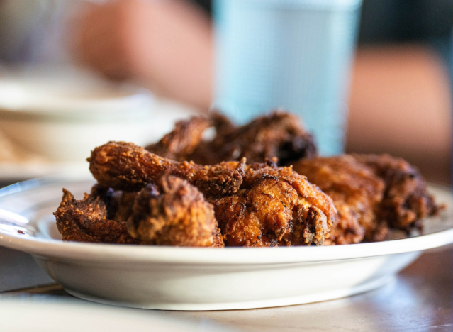 a plate of fried chicken.