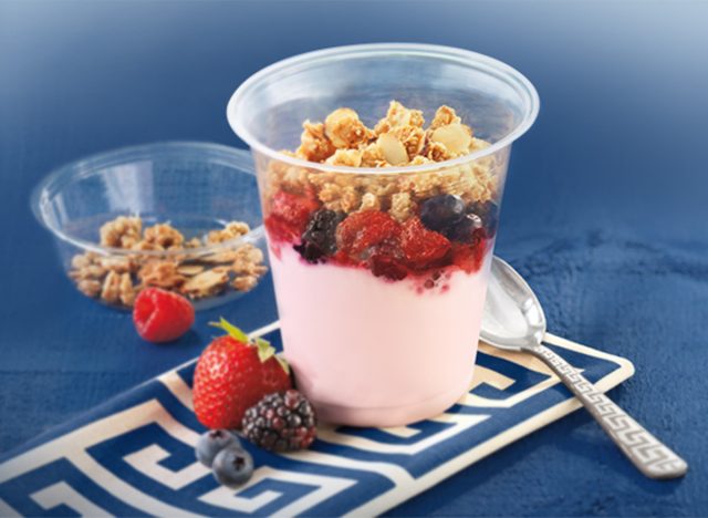 Tim Hortons Greek Yogurt with Mixed Berries and Almond Granola 