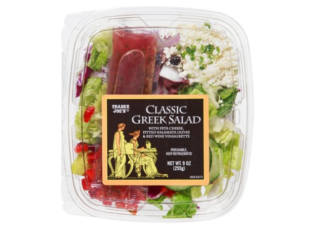 package of trader joe's classic greek salad