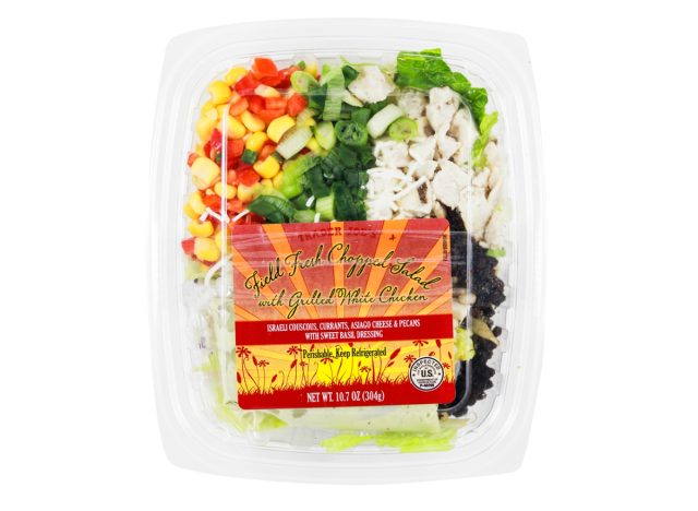 trader joe's field fresh chopped salad with grilled white chicken