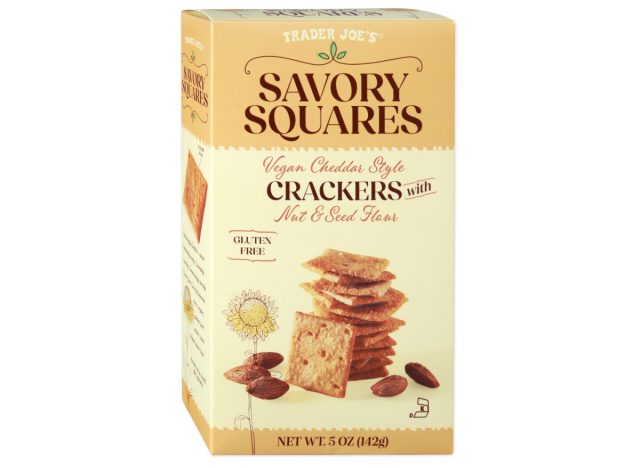 trader joe's savory squares vegan cheddar-style crackers