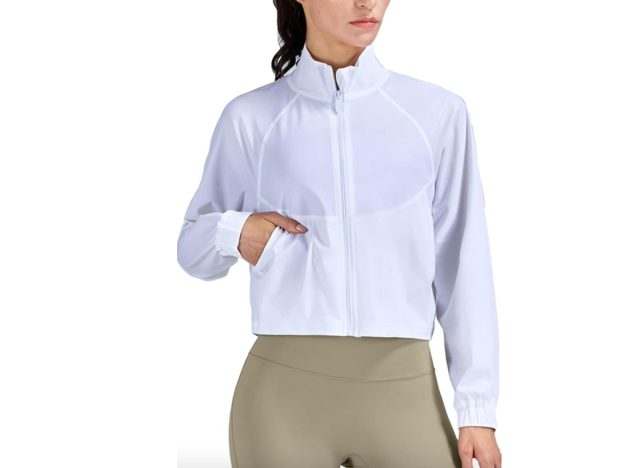 white athletic jacket