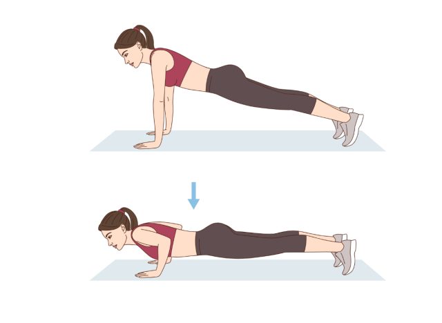 illustration of woman doing pushups