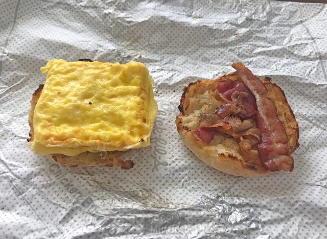a bacon egg and cheese muffin from chick-fil-a