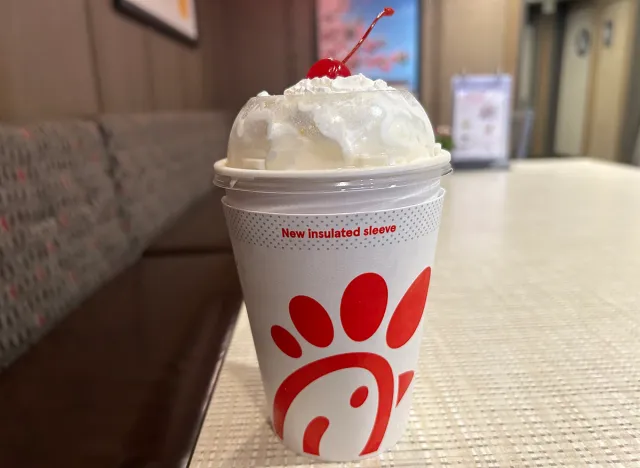 A vanilla milkshake from Chick-fil-A