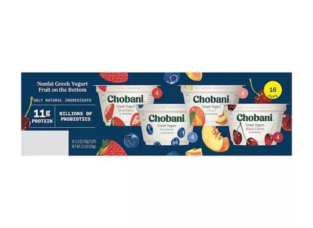 Chobani Nonfat Greek Yogurt Fruit On The Bottom Variety Pack