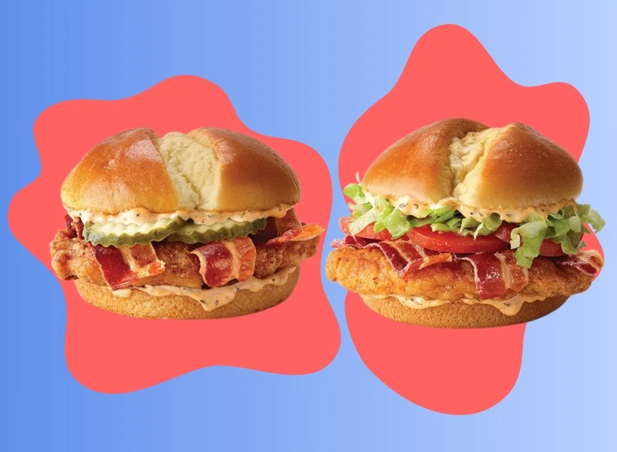McDonald's new Cajun chicken sandwiches set against a colorful background
