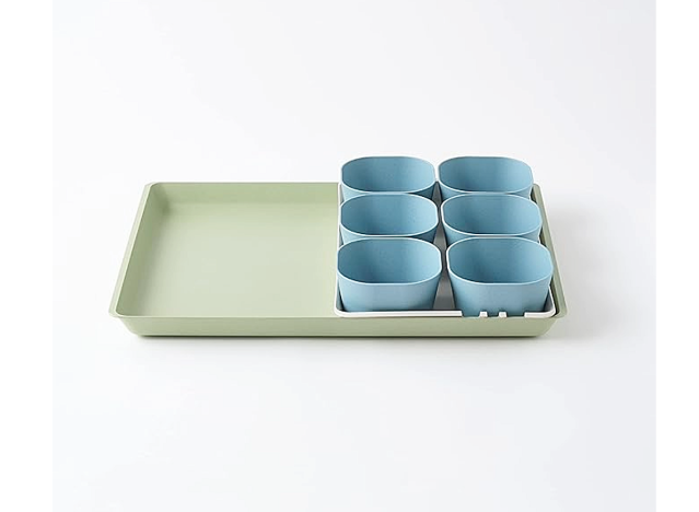 a plastic prep and serve tray