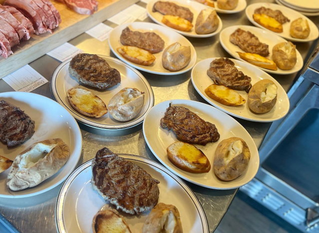 assorted plates of ribeyes at beefmastor inn