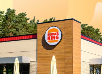 Burger King storefront in front of yellow circle design