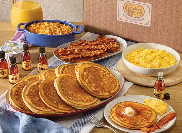 a takeout brunch spread from cracker barrel
