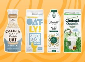 healthiest oat milk brands collage
