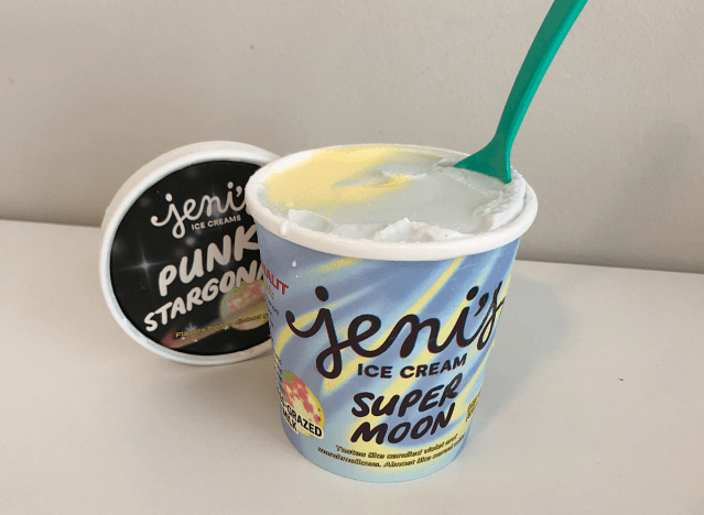 open container of jeni's ice cream 