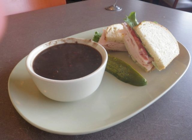 panera black bean soup and smoked turkey sandwich