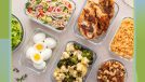 image of chicken hard boiled eggs broccoli and cous cous high protein meal prep concept
