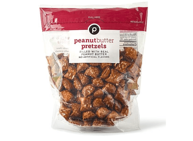 a bag of peanut butter filled pretzels.