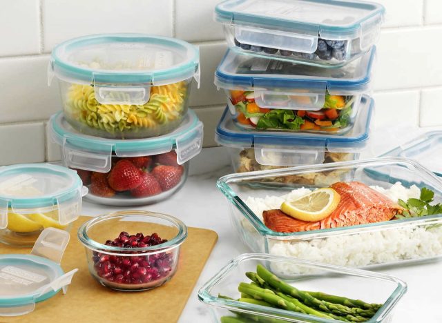 snapware pyrex 18-piece glass food storage set