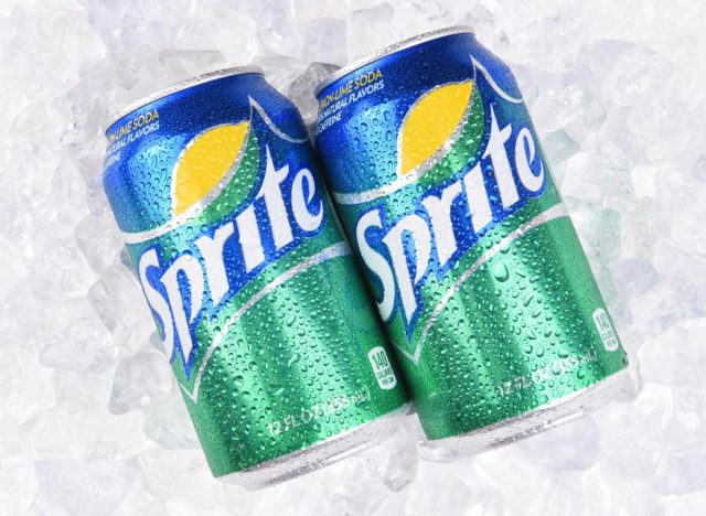 sprite cans over ice