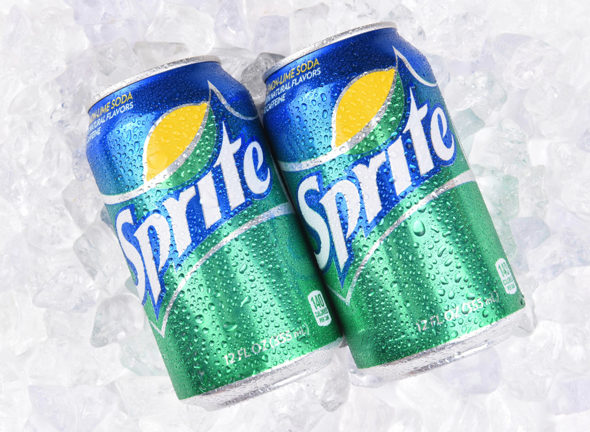 sprite cans over ice