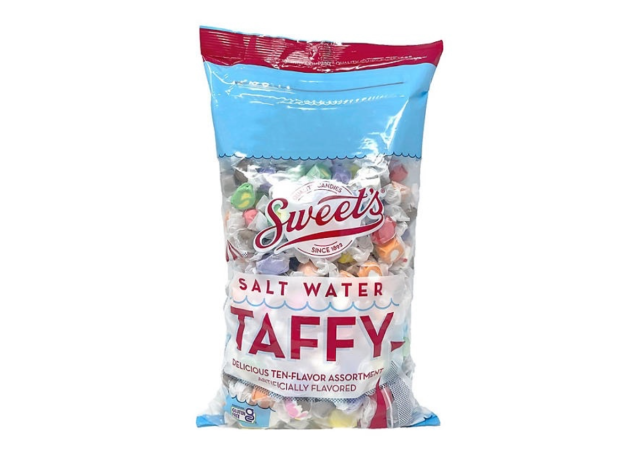 a bag of assorted saltwater taffy