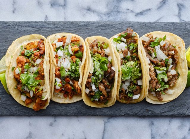 tacos with al pastor and carne asada