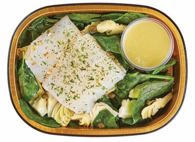 wegmans ready-to-cook lemon butter cod with artichokes and spinach