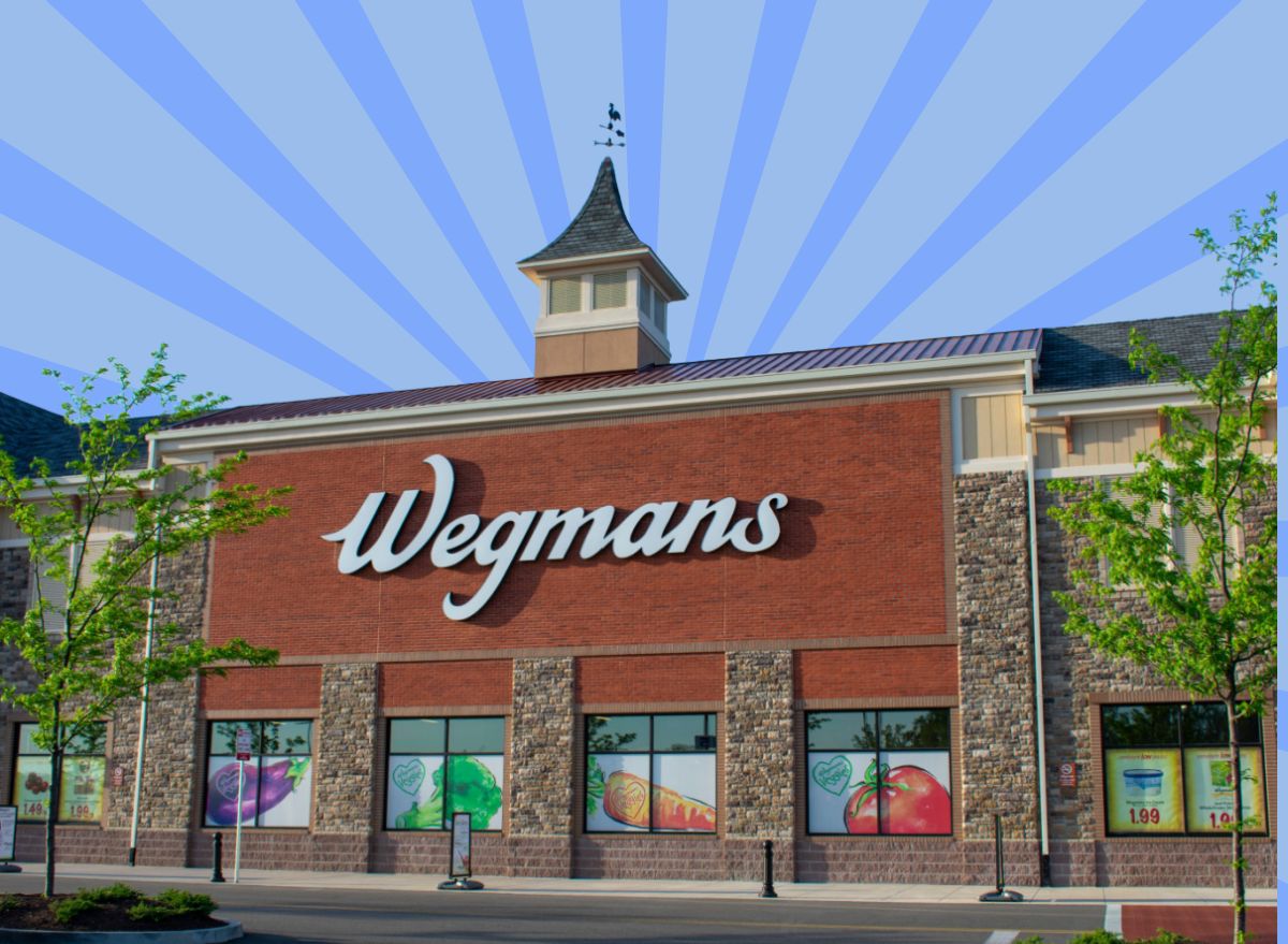 wegmans store on a blue designed background