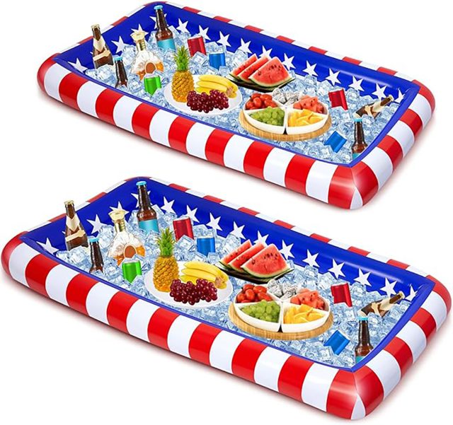 4th of July Inflatable Cooler with American Flag colors