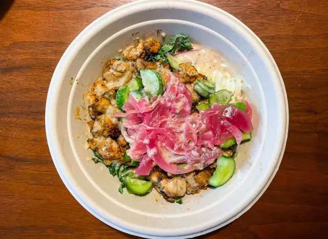 Cava's chicken salad in a bowl