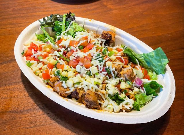 Chipotle's chicken salad in a bowl