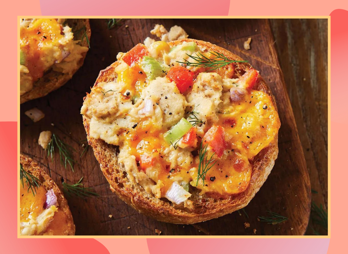 canned tuna salad open face melt