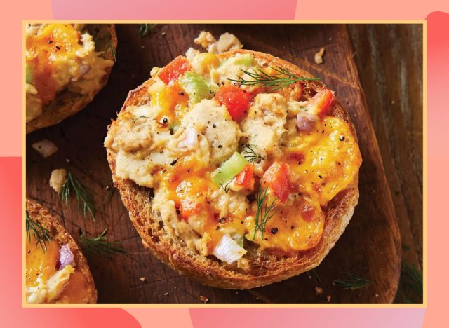 canned tuna salad open face melt