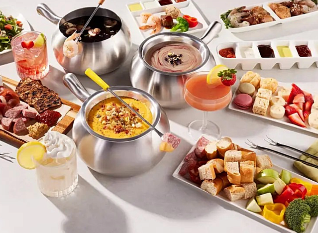 fondue spread at the melting pot