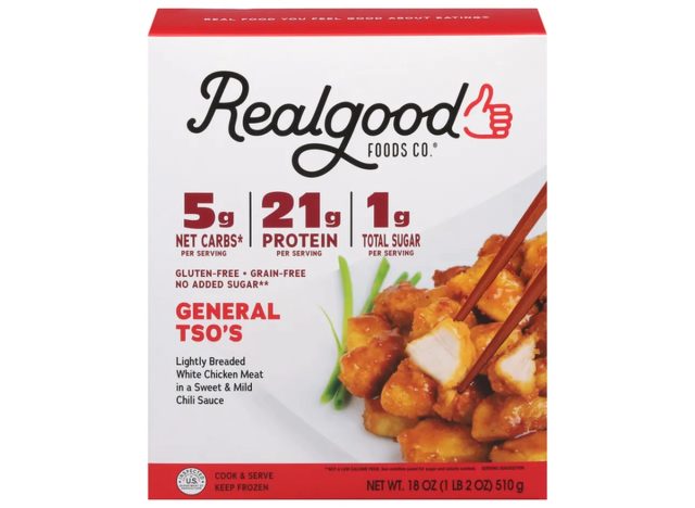 box of realgood general tso's chicken