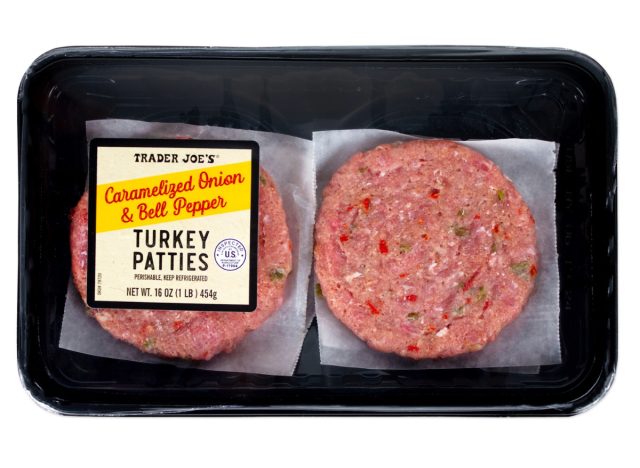 trader joe's caramelized onion & bell pepper turkey patties
