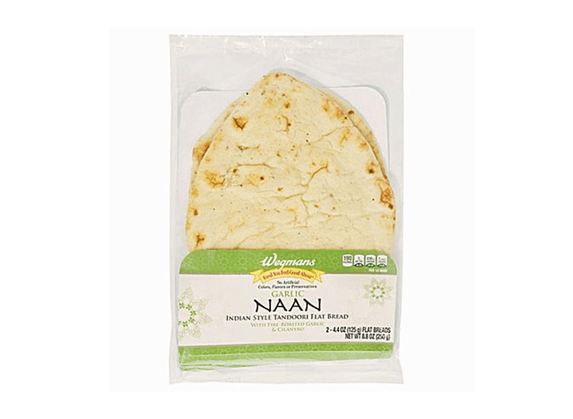 a package of garlic naan from wegmans