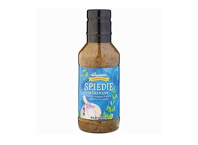 a bottle of wegmans spiedie marinade