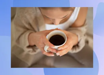 woman drinking black coffee