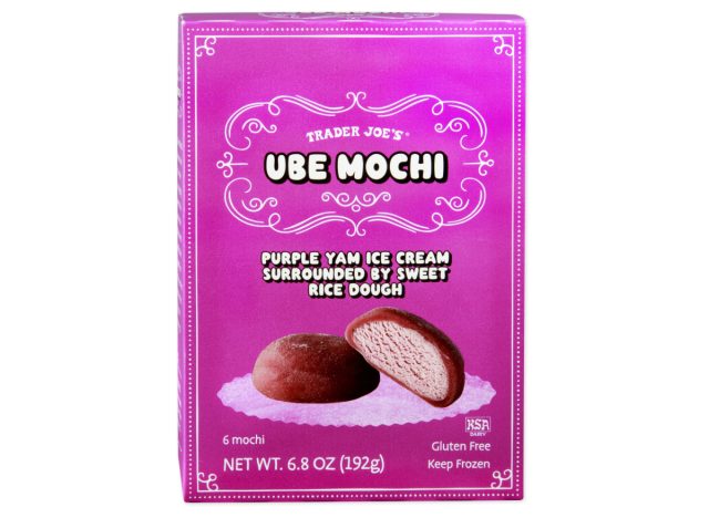 box of trader joe's ube mochi