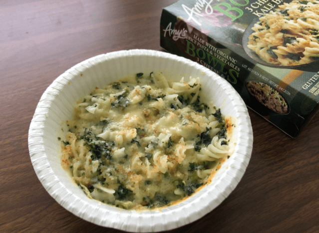 amy's cheese and kale bake in a bowl 