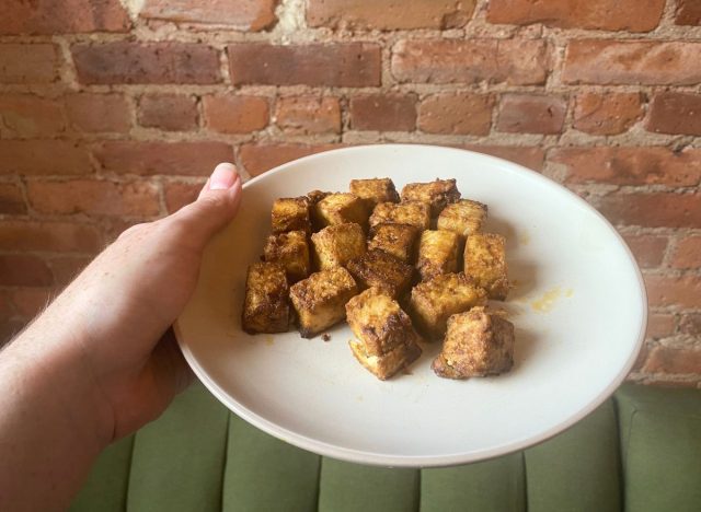 air-fried tofu on plate