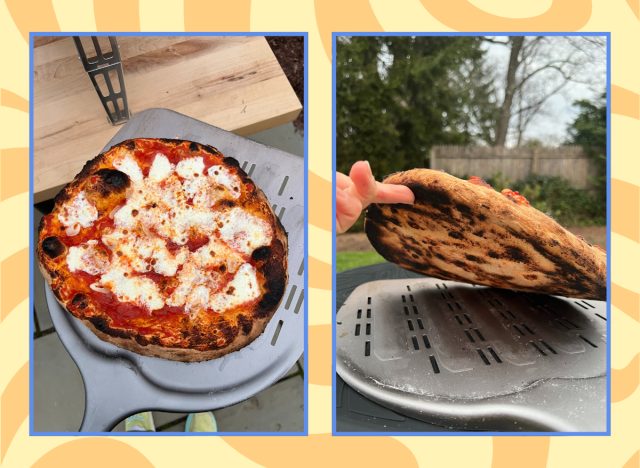 results from cooking pizza in a gozney roccbox pizza oven top view and bottom view of crust