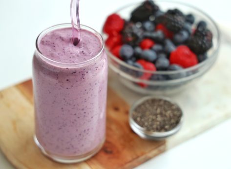 You Need To Try This High-Protein Triple Berry Smoothie