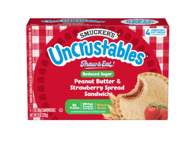 Smucker's Uncrustables Reduced Sugar Peanut Butter and Strawberry Sandwich 
