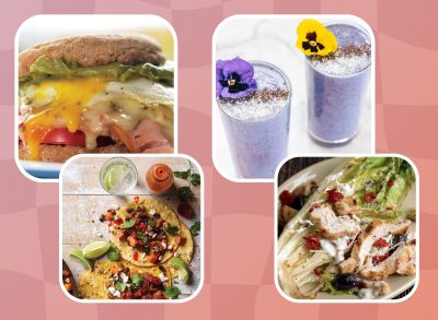 collage of muscle-building recipes