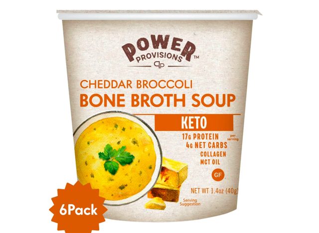Power Provisions Keto Cheddar Broccoli Bone Broth Soup